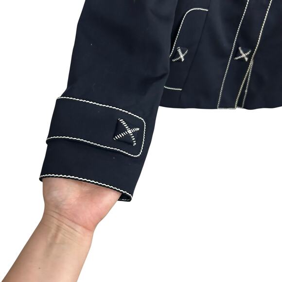Carlisle Quiet Luxury Wool Blend Jacket Navy Contrast Stitch Size 8 - Picture 3 of 9